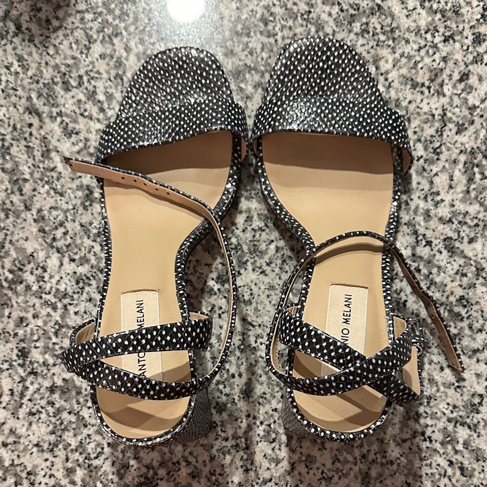 Antonio Melani Polka Dot Black and White Sandals